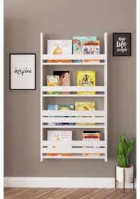 Resim Montessori Çocuk Odası Eğitici Kitaplık 4 Raflı 