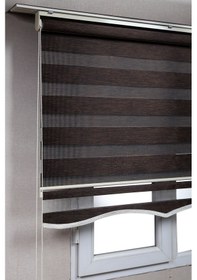 Resim Eteki Acı Kahve Bambu Zebra Stor Kaliteli Güneşlik Perdeler 