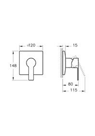 Resim Artema Flo S A42226 Ankastre Duş Bataryası Sıva Üstü Krom 