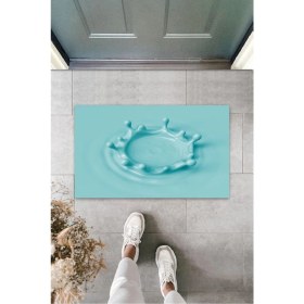 Resim Dormot Home Çok Amaçlı Dijital Baskı Mavi Su Damlası Iç ve Dış Mekan Paspas 