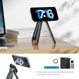 Resim Manyetik 3’ü 1 Arada Ayarlanabilir Masaüstü Laptop, Tablet ve Telefon Standı - Katlanabilir Metal Gövde 