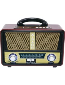 Resim Knittingtr Eskitme Tarzında, Bluetooth Özellikli, Nostaljik Tasarımlı Taşınabilir Radyo Kahverengi 