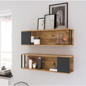 Resim Yurudesign Voyage Duvar Rafı Kitaplık Çam 2'li Set Vg18-a 