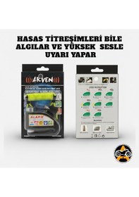 Resim Akgüneş Motogaraj Yüksek Hassasiyetli Yüksek Desibelli Motosiklet Disk Kilidi + Hatırlatma Kablosu Siyah 
