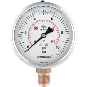 Resim Pakkens Ø100 Çap Alttan Bağlantılı Gliserinli Manometre 