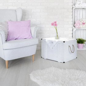 Resim Lava Döküm Beyaz Ahşap Sandık Hediyeli Turuncu Çeyiz Seti 