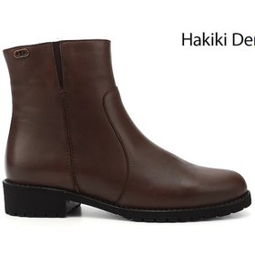 Resim Gönderi(R) Gönderi R Kahve Antik Fermuarlı Kauçuk Taban Hakiki Deri Bot Kahve 