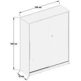 Resim AE-4001 Zambak Sürgülü Dolap Çok Raflı Çekmeceli Askılı Sonomo/Beyaz Kapaklı Gardırop 