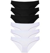 Resim 6 Adet Eko Set Likralı Kadın Slip Külot Siyah Beyaz Çok Renkli 