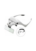 Resim 1.0x-3.5x 5 Lens Ayarlanabilir Büyüteç Kafa Bandı Ve 2 Led Işıkları Büyüteç Takı Tamir Araçları 