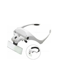 Resim 1.0x-3.5x 5 Lens Ayarlanabilir Büyüteç Kafa Bandı Ve 2 Led Işıkları Büyüteç Takı Tamir Araçları 