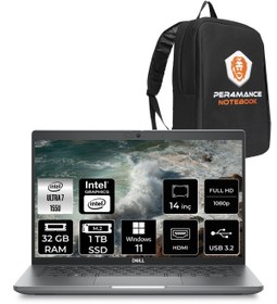 Resim Dell Latitude 5450 Ultra 7 155U 32GB 1TB SSD 14'' FHD W11H Taşınabilir Bilgisayar & PER4 ÇANTA 