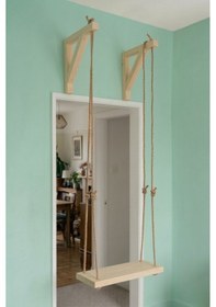 Resim Ayarlanabilir İpli Ev Tipi Çocuk Salıncağı Kompakt Tasarım 40x20 Cm 12 Yaş 
