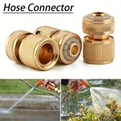 Resim 1/2" Pirinç Hortum Bağlantısı - Hızlı Bağlantı Bahçe Sulama Adaptörü, Ev, Araba Yıkama & Dış Mekan Kullanımı için Dayanıklı Metal Bağlantı, Diş Standartı, Alüminyum Kaplama Bakır, 4.2cm Uzunluk 