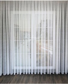 Resim Tül Perde Kum Desen Örme Kumaş Ekru Ve Kar Beyaz Renk Seçenekleri Ekru 