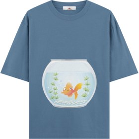 Resim The Aquarium - Hamile Oversize Tshirt - Mavi / L / Oversize 