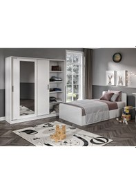Resim Kznhome Anemon 3 Parçalı Tek Kişilik Mdf Genç Odası Takımı - Tamamı 1. Ka 