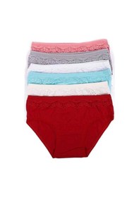 Resim Eng 6 Adet Kız Çocuk Dantelli Kız Bikini 408 3-4 Yaş Çok Renkli 