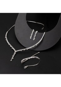 Resim Beyaz Altın Sarmaşık 14 Ayar Düğün Seti Stpj33613 