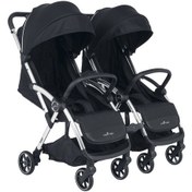 Resim Merkür Bebe Ruby Birleşip Ayrılabilen Kabin Boy Ikiz Bebek Arabası - Siyah 