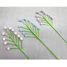 Resim Dekoratif Tomurcuk Çiçeği El Örgüsü 