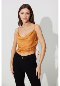 Resim Sherin Taba Yanları Büzgülü Askılı Büstiyer SS23CT4735TA-TABA 