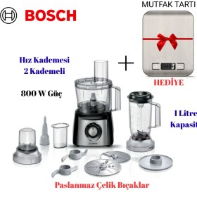 Resim Bosch MCM3501M 800 Mutfak Robotu+Dijital Mutfak Terazisi Hediye 
