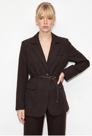 Resim Bianco Lucci Kadın Astarlı Garni Kol Detaylı Kemerli Blazer Ceket 8146 60286139 