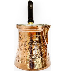 Resim Paşa İşlemeli 4 Kişilik Bakır Cezve 