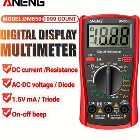 Resim ANENG DM850 Otomatik Profesyonel Dijital Multimetre 1999 Sayım Otomatik AC/DC Gerilim Test Cihazı Ohm Akım Ampermetre Dedektör Aracı 
