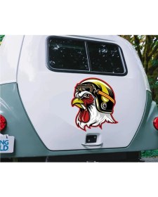 Resim Sticker Usta Kasklı Horoz Kaptan Horoz Sticker 00298 