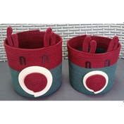 Resim 2 Adet 18 30cm Oyuncak Sepeti El Emeği Bordo Bordo 