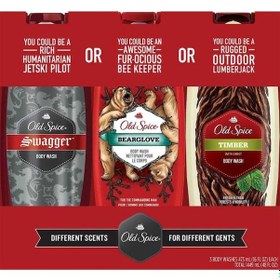 Resim Old Spice Erkek Vücut Şampuanı Swagger 473 ML + Bearglove 473 ML + Timber 473 ML 