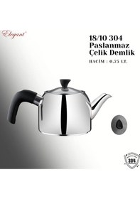 Resim Mirage Mini Boy Bakalit Kulplu Çaydanlık Takımı - Siyah Siyah 