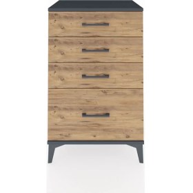 Resim Dienni Hyperion Komodin 4 Çekmeceli 60X44X96 Antrasit-Çam 