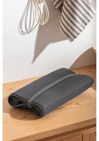 Resim Premium Katlanabilir Mikrofiber Bulaşıklık Seti Antrasit - Tezgah Üstü Kurulama Matı 36x60 Cm Çok Renkli 