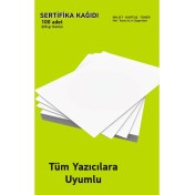 Resim Hsn Kartuşlu Mürekkepli Tüm Yazıcılara Uygun 100'LÜ Kalın Sertifika Vb Için 220 gr Kağıt 