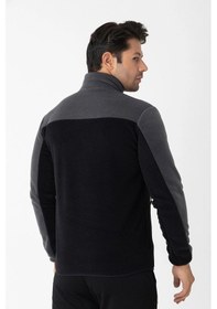 Resim Crozwise Erkek Tam Fermuarlı Polar Sweat Siyah 6051-10 SiYAH 