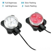 Resim Xindoker Usb Şarj Edilebilir Led Bisiklet Işığı Seti - Su Geçirmez, 4 Aydınlatma Modu, Ön Ve Arka Işık, Güvenli Sürüş İçin Alüminyum-abs Malzeme 