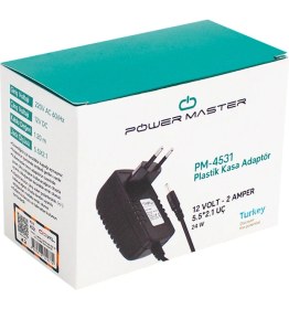 Resim Ayt Powermaster 12 Volt 2 Amper Plastik Kasa Priz Tip Adaptör 5.5 2.5 Uç Modem Router Küçük Ev Aletleri Adaptörü 