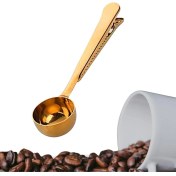 Resim Mandallı Kahve Ölçü Kaşığı Gold Çok Fonksiyonlu Paslanmaz Çelik Kaşık 