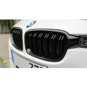 Resim Bmw F30 Çift Çizgi Ön Panjur Izgara 2012-2018 Arası Parlak Siyah 