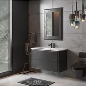 Resim Belinza Aristo Banyo Dolabı Takımı Antrasit 80 Cm 