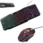 Resim Wozlo WZ-KT792 Rainbow Işıklı Kablolu Q Oyuncu Klavye Mouse Set Wozlo