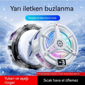 Resim Manyetik Soğutucu Yarıiletken Buzlanmalı 3 Seviyeli Rgb Telefan Fanı 