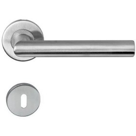 Resim Paslanmaz Rozetli Oda Kapı Kolu 