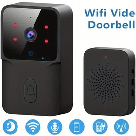 Resim İki Yönlü Sesli Akıllı Kablosuz Video Kapı Zili, Gece Görüşü, USB Şarj Edilebilir ve Düşük Enerji Tüketimi | 2.4G WiFi Ev Güvenlik Sistemi için Paspas & Gözetim, Ofis Gözlemi | Modern Kapı Zili | Gelişmiş Ses Teknolojisi 