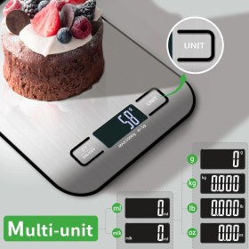 Resim Zenvia Dijital Mutfak Terazisi Paslanmaz Çelik Elektronik LCD Ağırlık 5 kg Ölçeklii Pişirme 