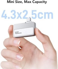 Resim Lexar Professional Go taşınabilir SSD 2 TB, ultra kompakt, Apple ProRes destekler, 1050 MB/s'ye kadar okuma ve 1000 MB/sn yazma, USB 3.2 Gen 2, IP65 toz ve suya dayanıklı, iPhone 15/16 Pro için, siyah 