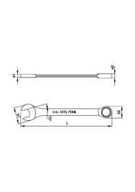 Resim B05-32 C-gear Cırcırlı Kombine Anahtar 32 Mm Düz 